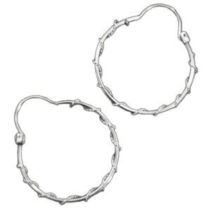 10K Vintage White Gold Hoops